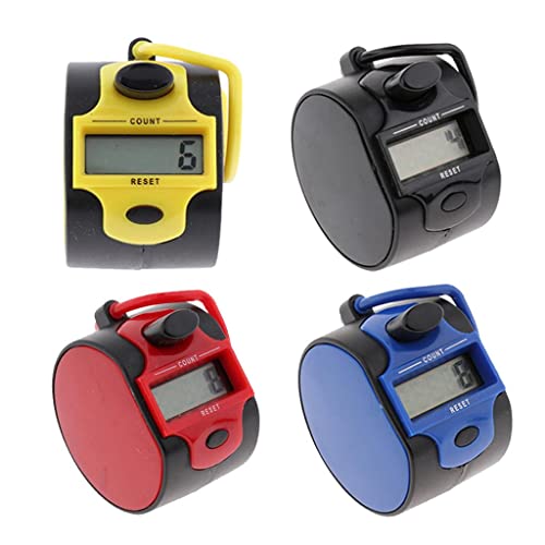 Gepnoo 4 Dígitos para Contagem de Pessoas, Amarelo, 43mm.