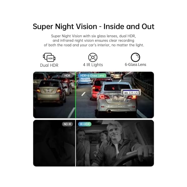 2.5K+1080P Dual Dash Cam Front and Inside, WiFi & GPS Dash Camera for Cars with 32G Card, IR Night Vision, 3" IPS Screen, Inside Car Camera for Taxi Driver, Support 256GB Max, App Control - Image 6