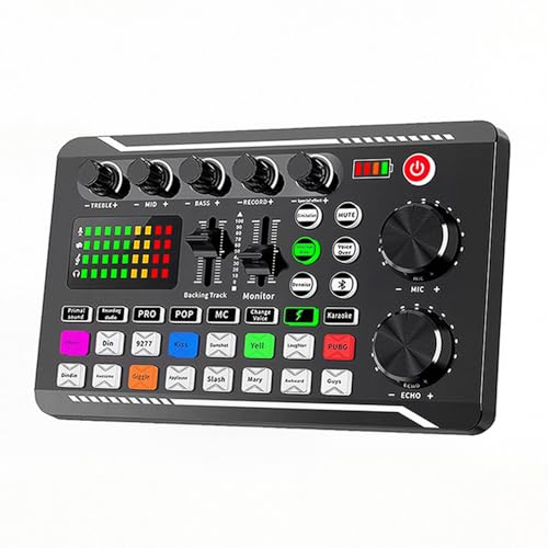 EASEMELO Professional Live Sound Card Audio Mixer with Bluetooth &