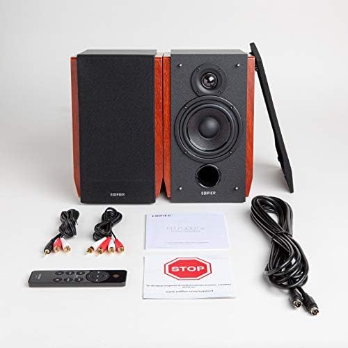 Edifier R1700BTs Active Bluetooth Bookshelf Speakers - 2.0 Wireless Near Field Studio Monitor Speaker - 66w RMS with Subwoofer Line Out - Wooden Enclosure