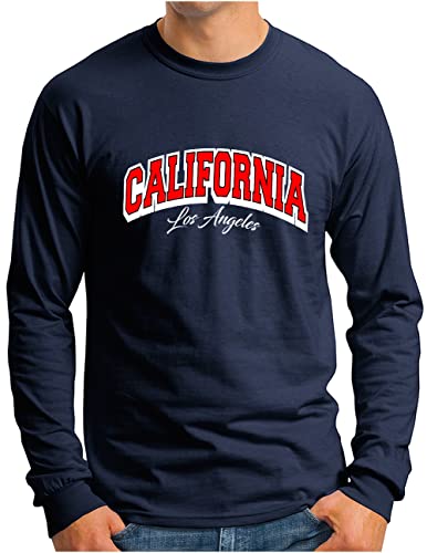 T-shirt manches longues homme au design California College II bleu marine XXL