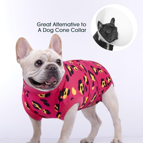 Image of Kuoser Dog Recovery Suit for Dogs After Surgery,Professional Surgical Onesie for Female Male Dogs Spay Neuter,Soft Dog Surgery Suit Bodysuit for Abdominal Wounds Skin Disease,Rose XL