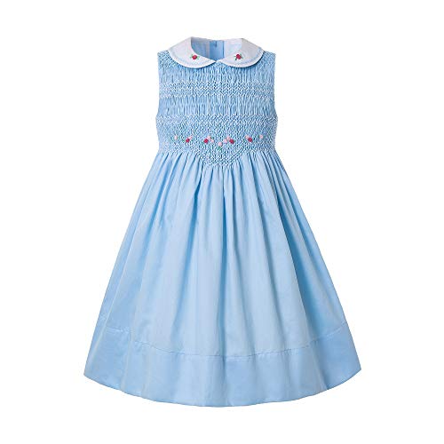 Pettigirl Girls Floral Smocked Dress with Embroidery