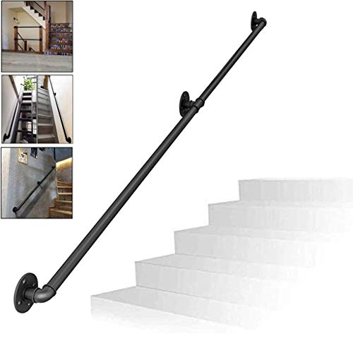 Juego de escalera vintage de 90 cm para exteriores e interiores, barra de apoyo completa para niños y discapacitados, duradera para seguridad y estabilidad