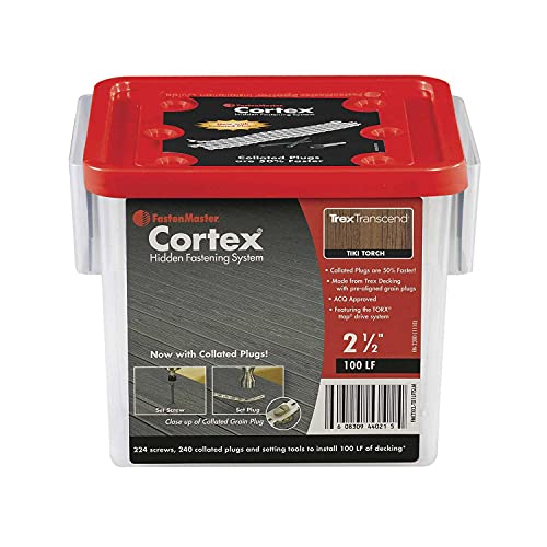 FASTENMASTER Collated Cortex for Trex Transcend Tiki Torch Decking with 2-1/2inch Screws for 100 Linear Feet