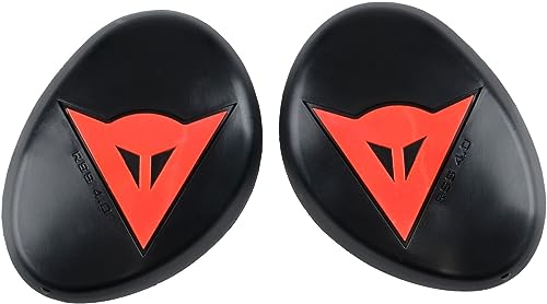 DAINESE - Knee Slider Rss 4.0, Genouillère pour Moto, Protection de Genou de Remplacement pour Moto, pour Hommes et Femmes, Noir/Rouge Fluo