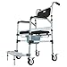 Krzesło prysznicowe Komoda Wózek inwalidzki z kółkami hamulcowymi Mobilny prysznic nocny z odłączanym wiaderkiem dla osób starszych, niepełnosprawnych, waga 100 kg
