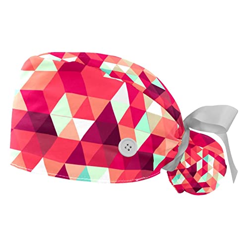 Casquettes de travail mixtes et chapeaux bouffants ajustables motif géométrique