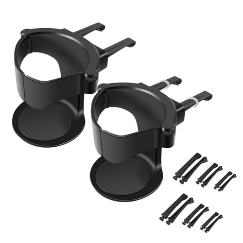 CUEMOON Lot de 2 porte-gobelets de voiture, porte-gobelets, porte-bouteilles pour cendrier de voiture, universel, noir