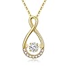 14k Gold Small Infinity Necklace for Women, Created Moissanite Love Anniversary Jewelry Gifts for Wife/Mother,16-18 Inch