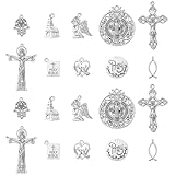 Tema religioso: forme diverse includono crocifisso, cuore, mano di Fatima, ecc., classici e alla moda, puoi utilizzare questi ciondoli retrò con il tema religioso per fare regali premurosi e personalizzati per amici, familiari, amanti e molto altro ancora.