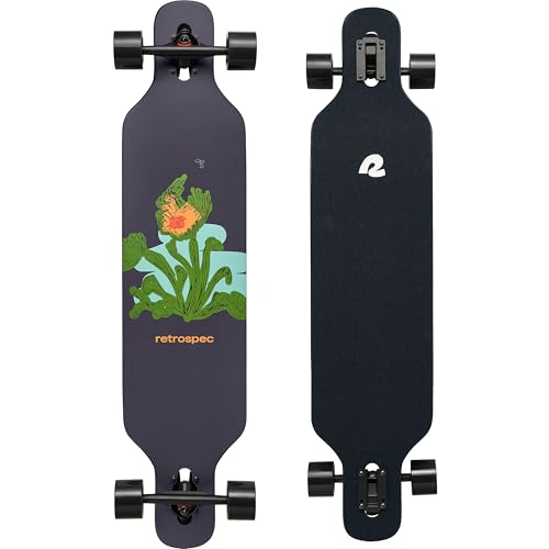 Retrospec Rift Drop-Through Longboard Skateboard Complete Canadian Maple Wood Cruiser w/Drop-Through Trucks for Commuting, Cruising, Carving & Downhill Riding