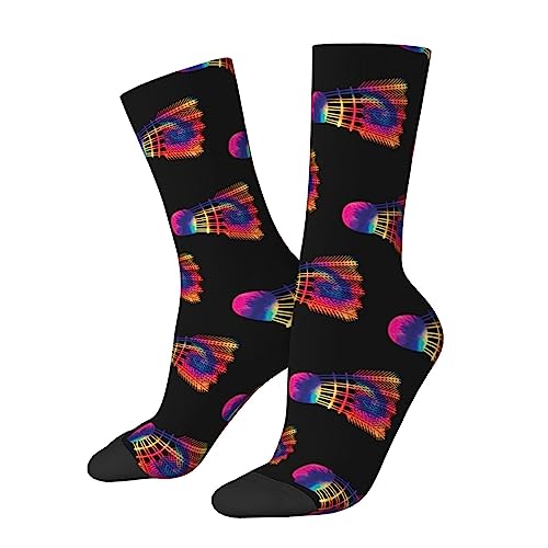 Badminton Player Socks Funny Novelty Crew Socks Gift For Men Women Teen