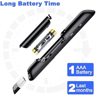 (2 Units) Wireless Presenter Remote Presentation Pointer Clicker with Hyperlink & Volume Control USB PowerPoint Slide Advancer for Mac Laptop PC Computer Keynote