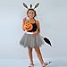 Newcotte 3 Pcs Halloween Costume Animal Tutu Ears Headband Tail Fancy Dress Costume Kit for Youth Adult Halloween Cosplay(Donkey,18-28 Years)