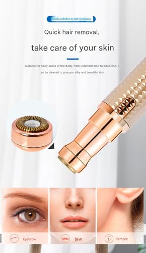 ENINAS-Eyebrow-Trimmer-for-Women-2-in-1-Rechargeable-Facial-Hair-Remover-with-Replaceable-Heads-Professional-Painless-Personal-Hair-Removal-Eyebrow-Razor-with-Indicator-Lights-Brown ENINAS Eyebrow Trimmer for Women, 2 in 1 Rechargeable Facial Hair Remover with Replaceable Heads, Professional Painless Personal Hair Removal Eyebrow Razor with Indicator Lights, (Brown)