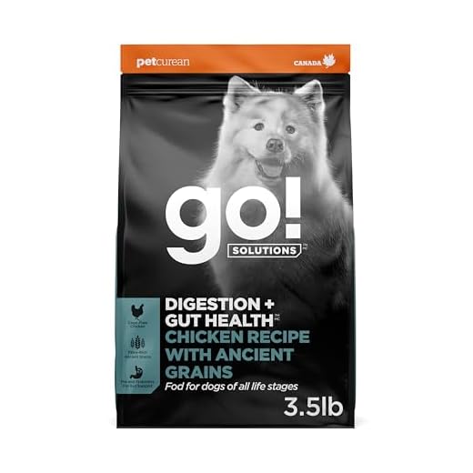 Go! Solutions Digestion + Gut Health Chicken Dry Dog Food, Premium-Quality Kibble for Gastrointestinal & Digestive Wellness, Supports Sensitive Stomachs, for Puppies, Adults & Seniors, 3.5 lb Bag