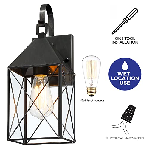 C Cattleya Brass Outdoor Wall Lantern Sconce Light With Clear Tempered Glass Exterior Porch Light Fixtures Waterproof For Front Porch Garage Garden Patio Staircase Balcony thumb #4