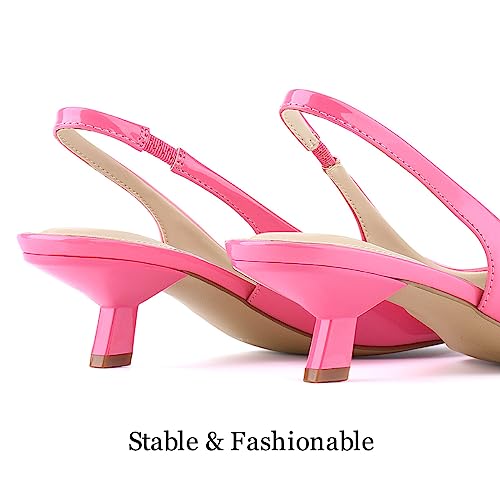 Image of JENN ARDOR Slingback Heels for Women Low Heels Dress Shoes Kitten Pumps Dressy Heeled Sandals Wide Width Fashion Casual Shoes