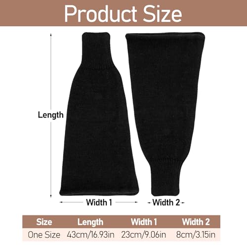 Black Leg Warmers, Kawaii Leg Warmers, Goth Flared Leg Warmers, Ankle Warmers, Crochet Baggy Cuff Goth Accessories for Women Girls3