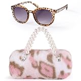 BTHRORO Kinder Brillenetui Hardcase mit Sonnenbrille, Brillenetui Kinder mit Tragegriff, Tragbare Brillen Etui UV-Schutz Sonnenbrille für Mädchen