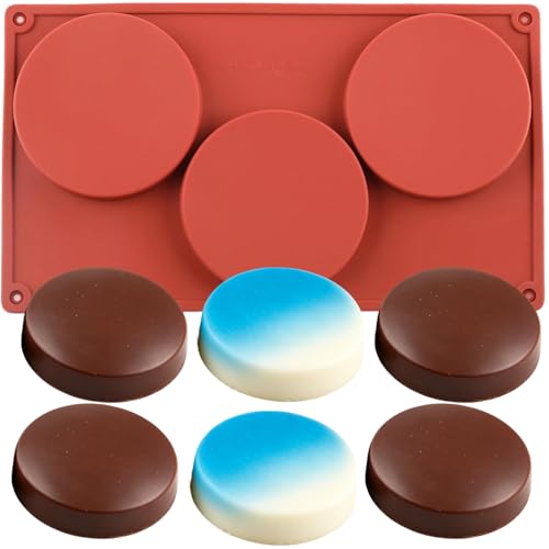 3 Cavity Large Round Silicone Chocolate Molds For Candy Chocolate