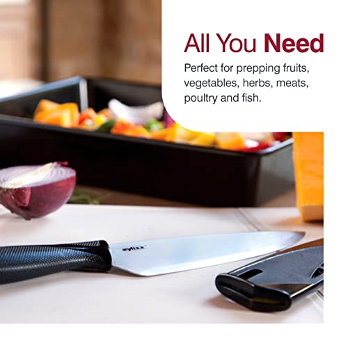 Zyliss Chef's Knife With Sheath Cover - Stainless Steel Knife - Fruit, Vegetable, Herbs, And Meats Knife - Travel Knife With Safety Kitchen Blade Guards - Dishwasher & Hand Wash Safe - 7.25 Inches #TOP5