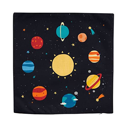Juvale 4 Pack Spaceship Decorative Kids Throw Pillow Covers, 4 Designs, Astronaut, Rocket Ship, Galaxy Theme (18 X 18 In) #TOP7
