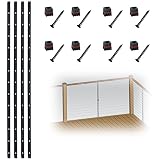 Myard Square Pre-Drilled Intermediate Picket Posts Furniture with Connectors for 1/8' Level Cable Railings...