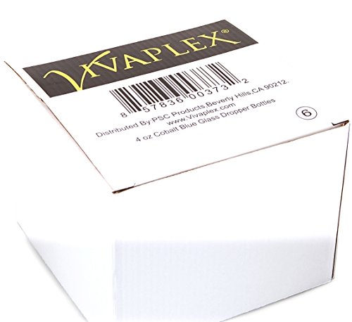 Vivaplex, 6, Cobalt Blue, 4 Oz Glass Bottles, With Glass Eye Droppers #TOP1