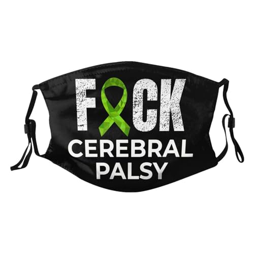 Fuck Cerebral Palsy Awareness Ribbon Adult Dust Mask Adjustable Dust Face with 2 Filter98