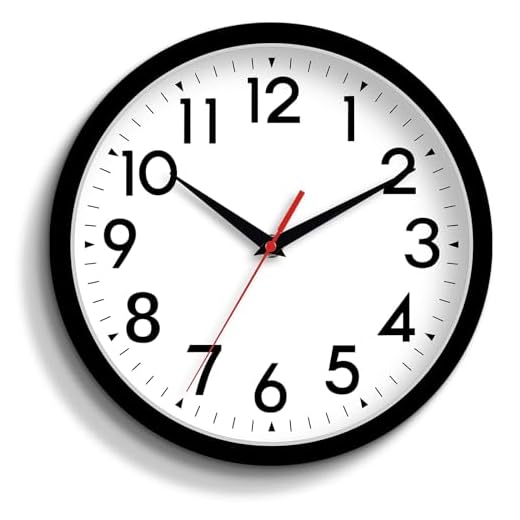 14 Inch Wall Clock, Large Wall Clocks Battery Operated, Big Silent Non-Ticking Analog Clock Decorative for Living Room, Office, Kitchen, Outdoor,Classroom, Bedroom, Bathroom, School(Black)