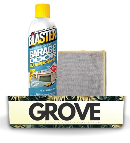 Blaster Garage Door Lubricant Spray 9.3 oz Bundle with Microfiber Cloth - Garage Door Lube for Tracks
