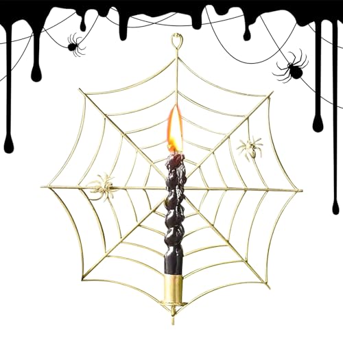 Candelabro Gótico - Portavelas De Pared Araña Telaraña Cónico,Soporte Gótico Estilo Festivo Decoración Mural Fiesta Hogar Dormitorio