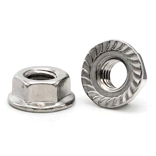 Flange Nuts Serrated 18-8 Stainless Steel - 5/16-18 (.50 Flats x .283 Thick) Qty-25