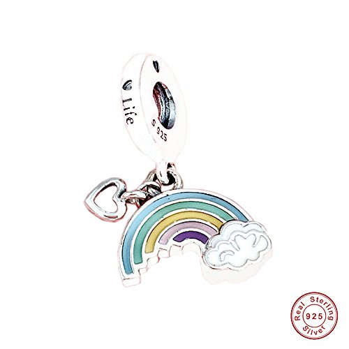 BAKCCI 2018 Spring Rainbow of Love Abalorio esmaltado mixto DIY para pulseras Pandora originales joyería europea de moda