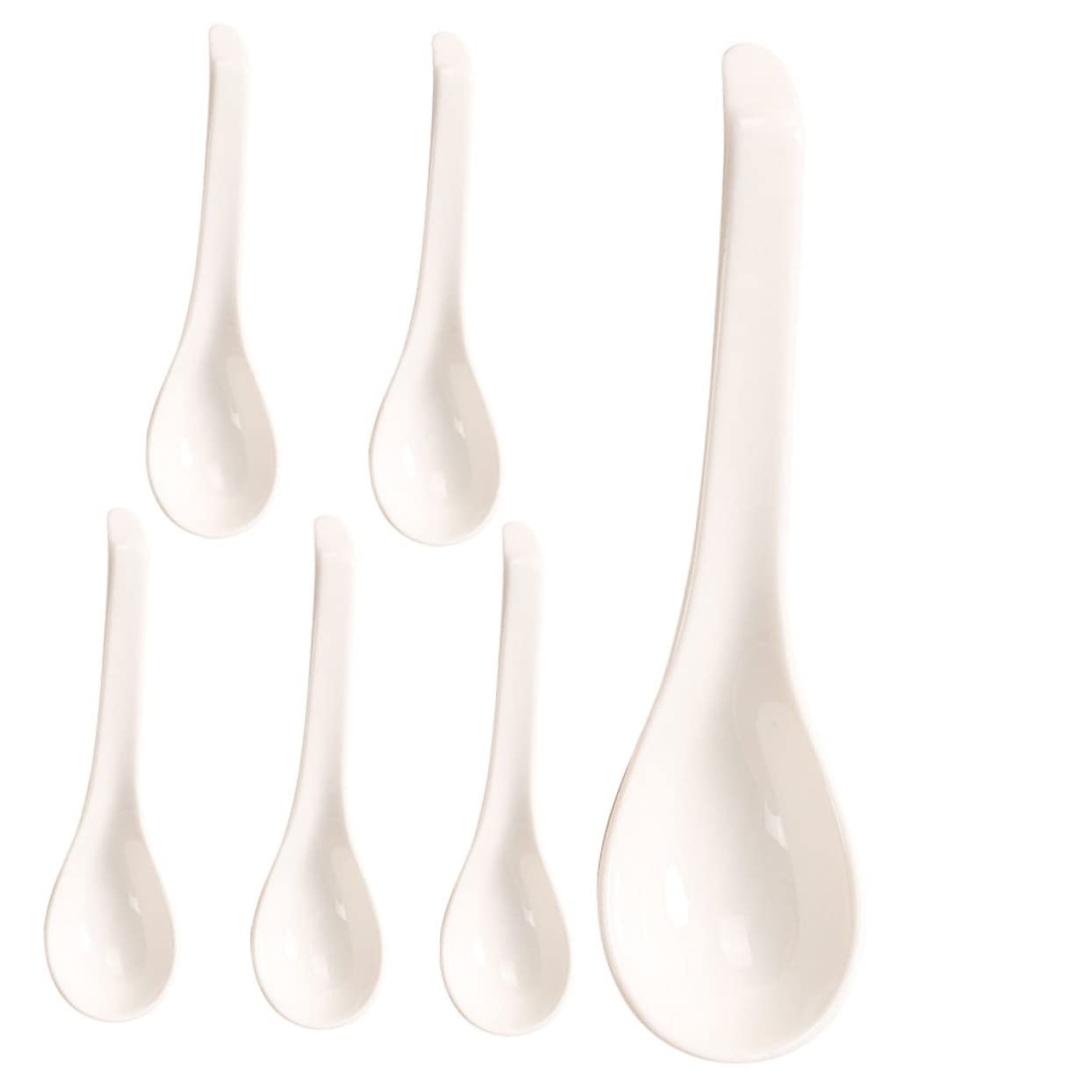 6Pcs Creative Ceramic Small Spoons for Rice Soup and Desserts Elegant Dining Table Utensils Smooth Finish and Comfortable Grip and High Grade Material