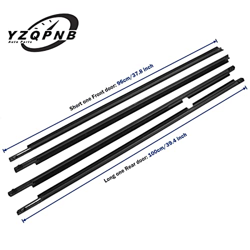 Weatherstrip Window Molding Trim Car Outside Window Seal Belt Compatible With Toyota Highlander 2008-2013 Black Door Window Weather Stripping Outside 4Pcs #TOP2