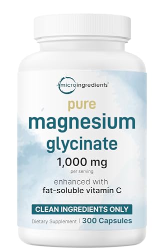 Pure Magnesium Glycinate 1,000mg, 300 Capsules | 100% Chelated fo...