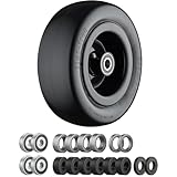 11x4.00-5 Lawn Mower Tires Flat Free with 3/4' or 5/8' and 1/2' Bearings, 3.25'-5.5' Centered Hub, Load 350lbs,11x4.00-5 Tire Zero Turn Front Tires - 1Pack