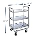 Lakeside 473 Utility Cart, Stainless Steel, 3 Shelves, 500 lb. Capacity (Fully Assembled)