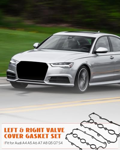 Image of Left&Right Valve Cover Gasket Set Fit for Audi A4 A5 A6 A7 A8 Q5 Q7 S4 S5 SQ5 Models, Fit for Porsche Models, Fit for Voklswangen Models Replace VS50865R VS50541