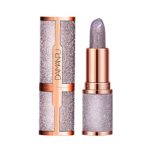 Glitter Star Lápiz labial Lápiz labial brillante Larga duración Impermeable Brillo de labios Maquillaje de labios Cosmético Brillo metálico Lápiz labial Not Stick Cup Lip Stick Cover