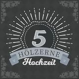 hölzerne hochzeit geschenk  Hölzerne Hochzeit: Hölzerne Hochzeit 5 Jahre Gästebuch zum Hochzeitstag nach 5 Jahren. Zum Eintragen von Glückwünsche und Fotos im Quadratischen Format  Modern Banner Edel