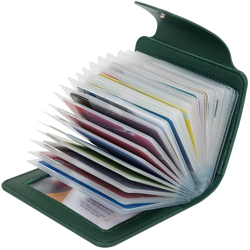 IHIGOGOFA Tarjeteros para Tarjetas de Credito Mujer y Hombre   40 Ranuras para Tarjetas 2 Ventana de Identificación