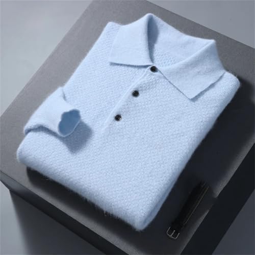 Men's 100 Percent Mink Cashmere Large Size Sweaters Winter Solid Casual Knit Pullovers Long Sleeve Warm Jumper3