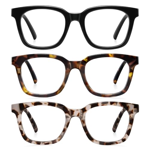 reading glasses for women men - blue light blocking magnifying readersoprah square anti-glare computer eyeglasses