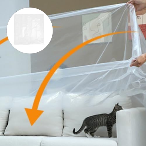 Funda protectora para sofá de plástico transparente para mudanzas y almacenamiento en el hogar 5