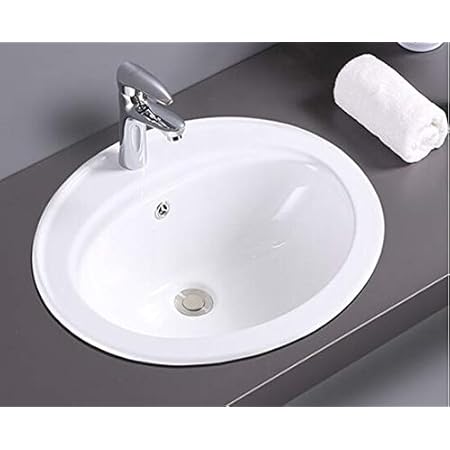 Amazon 洗面ボウル 陶器 オーバーカウンタータイプ 埋め込み オーバル 幅57cm Ink h 洗面ボール 洗面器
