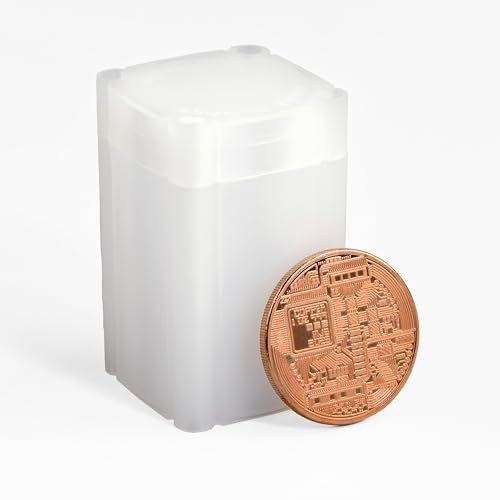 LIGHTHOUSE - Square Coin Tubes - Convenient Push Top, Virtually Unbreakable, Acid Free and Archival Quality - Coin Tubes for US Medallions, 10 Pack